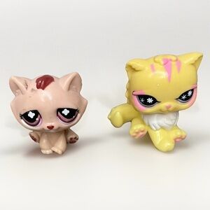 LPS #878/#LITTLEST PETSHOP AUTHENTIC PERSIAN CAT/ BON BON KITTEN- Lot of 2